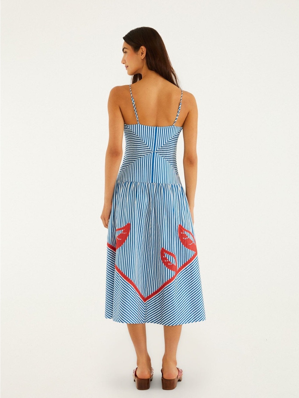 NWT FARM Rio Sky Stripes Sleeveless Midi Dress - Picture 3 of 4